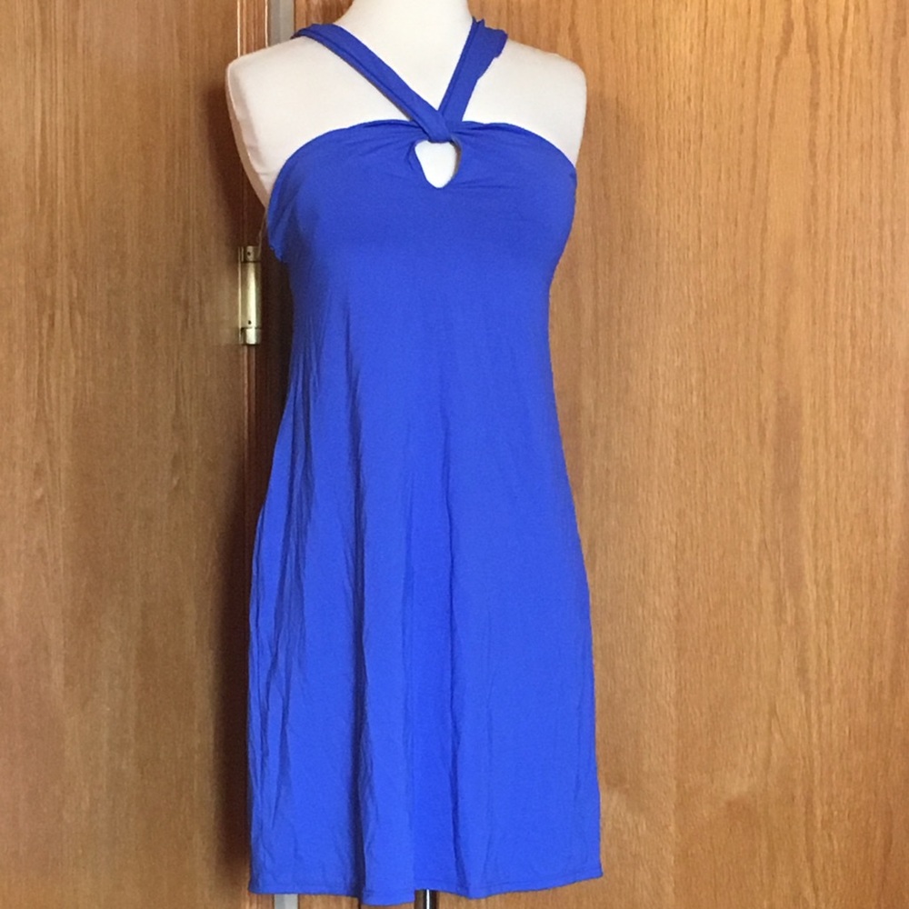 Athleta Royal Blue Cross-Back Tie Mini Dress - Picture 4 of 7